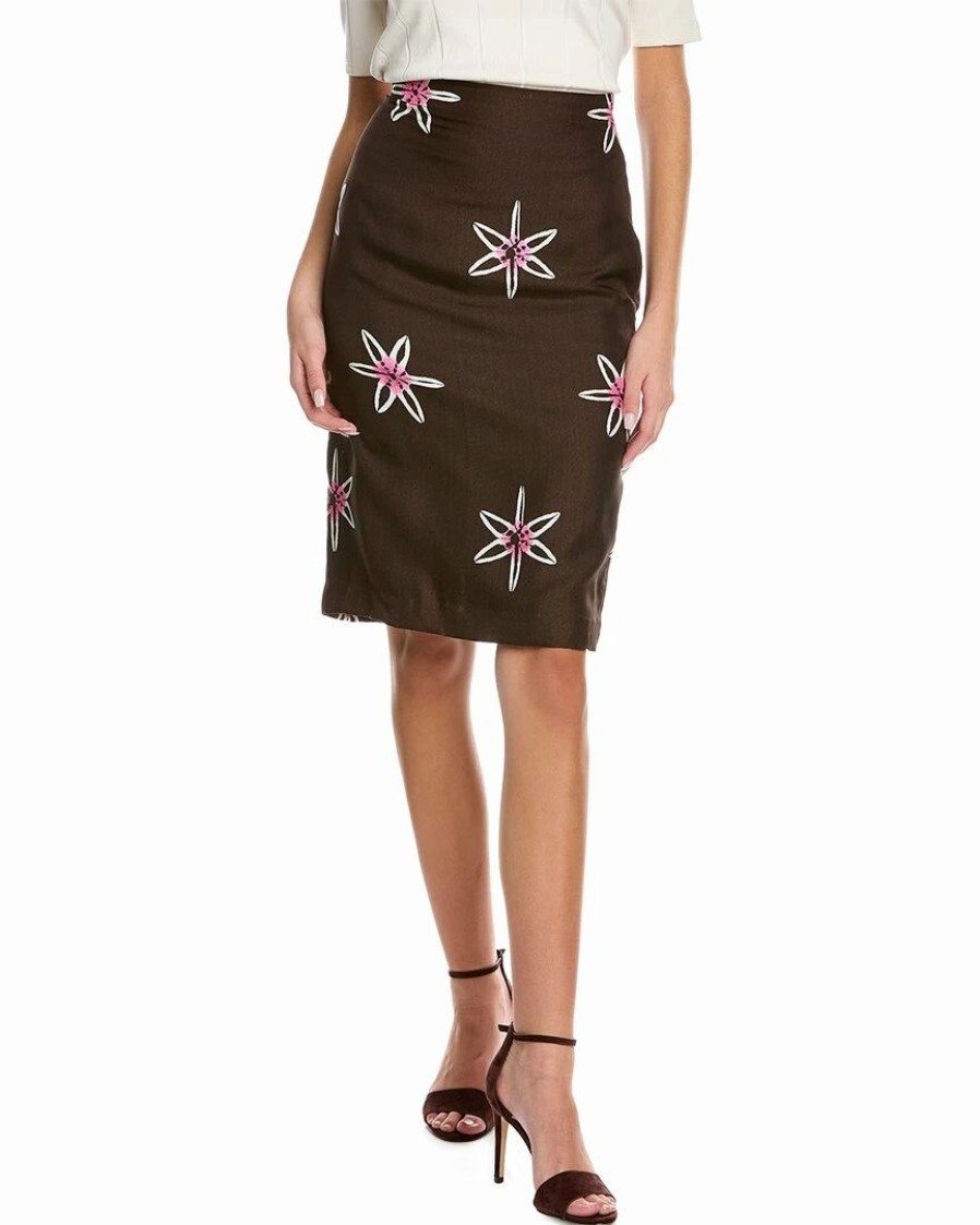 Online * Cheap Samantha Sung Chloe Silk Pencil Skirt Women Skirts