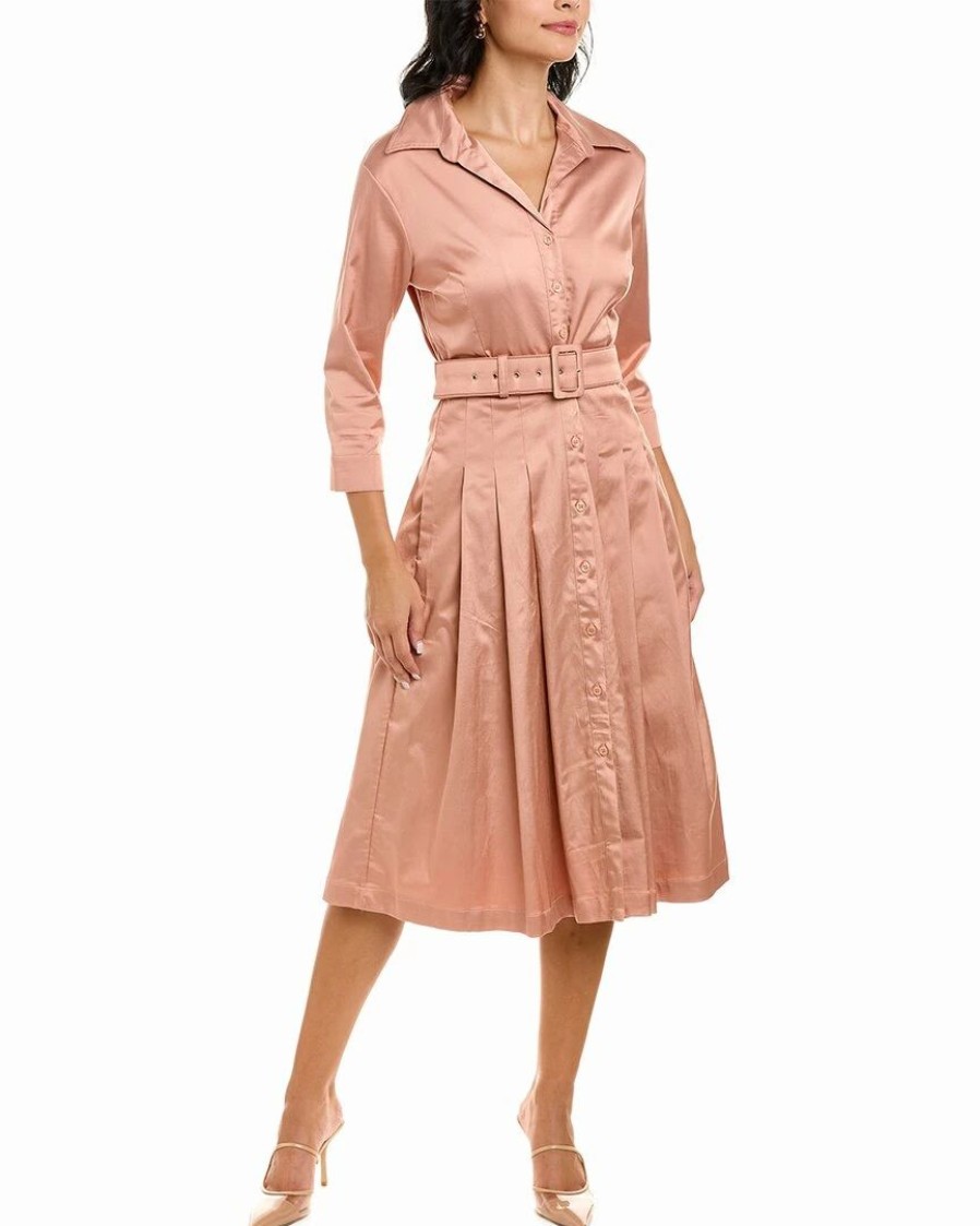 Best * New Samantha Sung Audrey 3 Silk Shirtdress Women Dresses