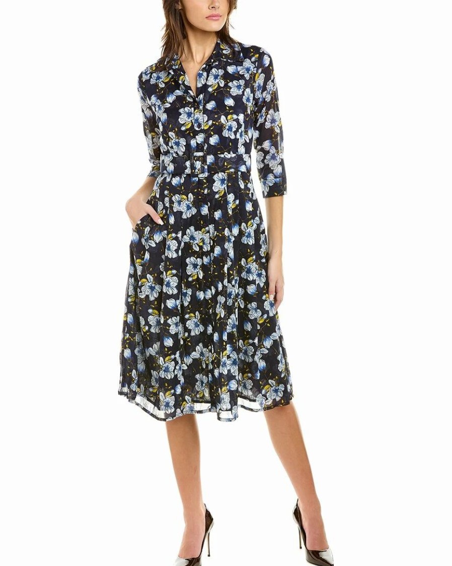 Clearance * Best Sale Samantha Sung Patricia Wool & Silk-Blend Shirtdress Women Dresses