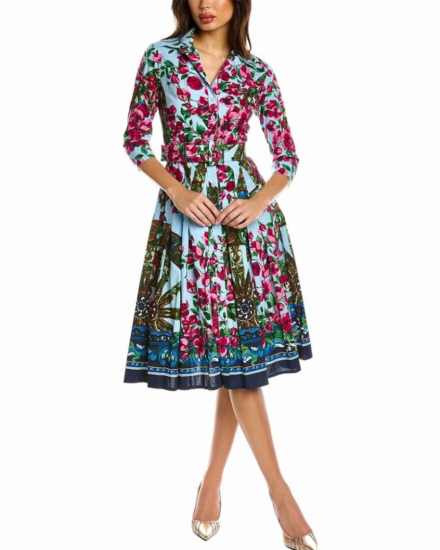 Wholesale * Flash Sale Samantha Sung Patricia Wool & Silk-Blend Shirtdress Women Dresses