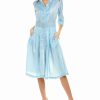 Clearance * Coupon Samantha Sung Audrey D 3 Silk Shirtdress Women Dresses