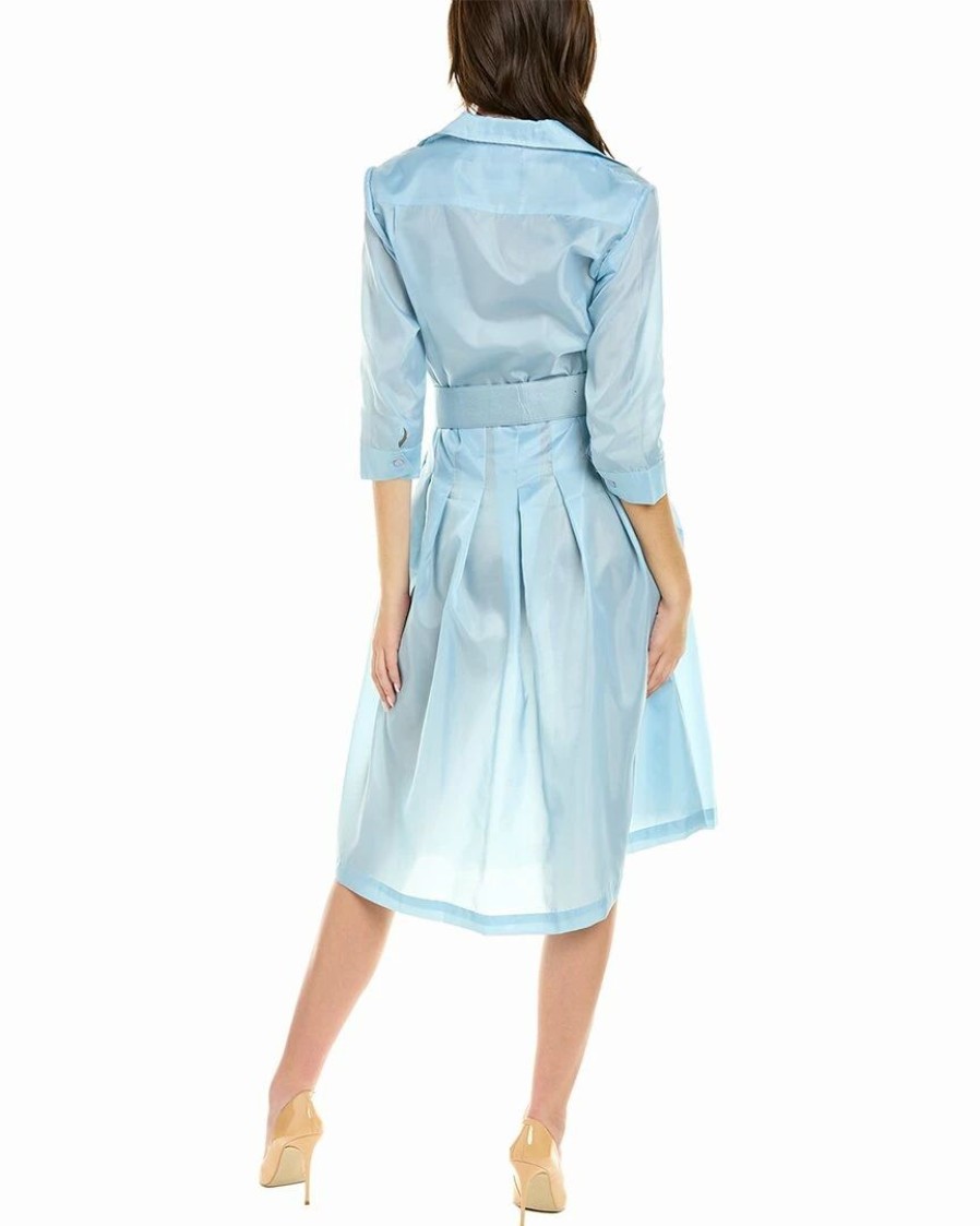 Clearance * Coupon Samantha Sung Audrey D 3 Silk Shirtdress Women Dresses