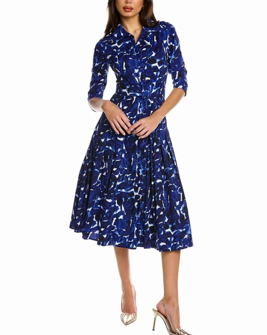 Wholesale * Best Pirce Samantha Sung Patricia Wool & Silk-Blend Shirtdress Women Dresses