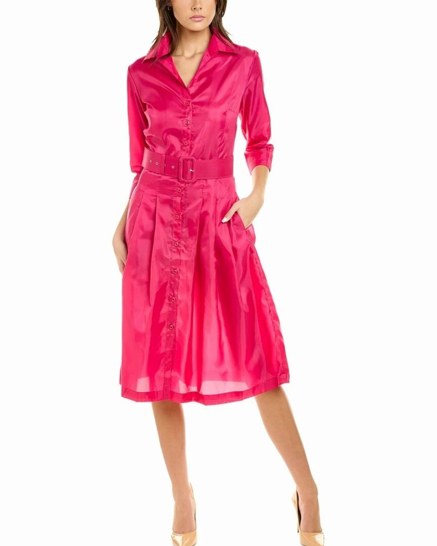 Hot * Best Deal Samantha Sung Audrey 3 Silk Shirtdress Women Dresses