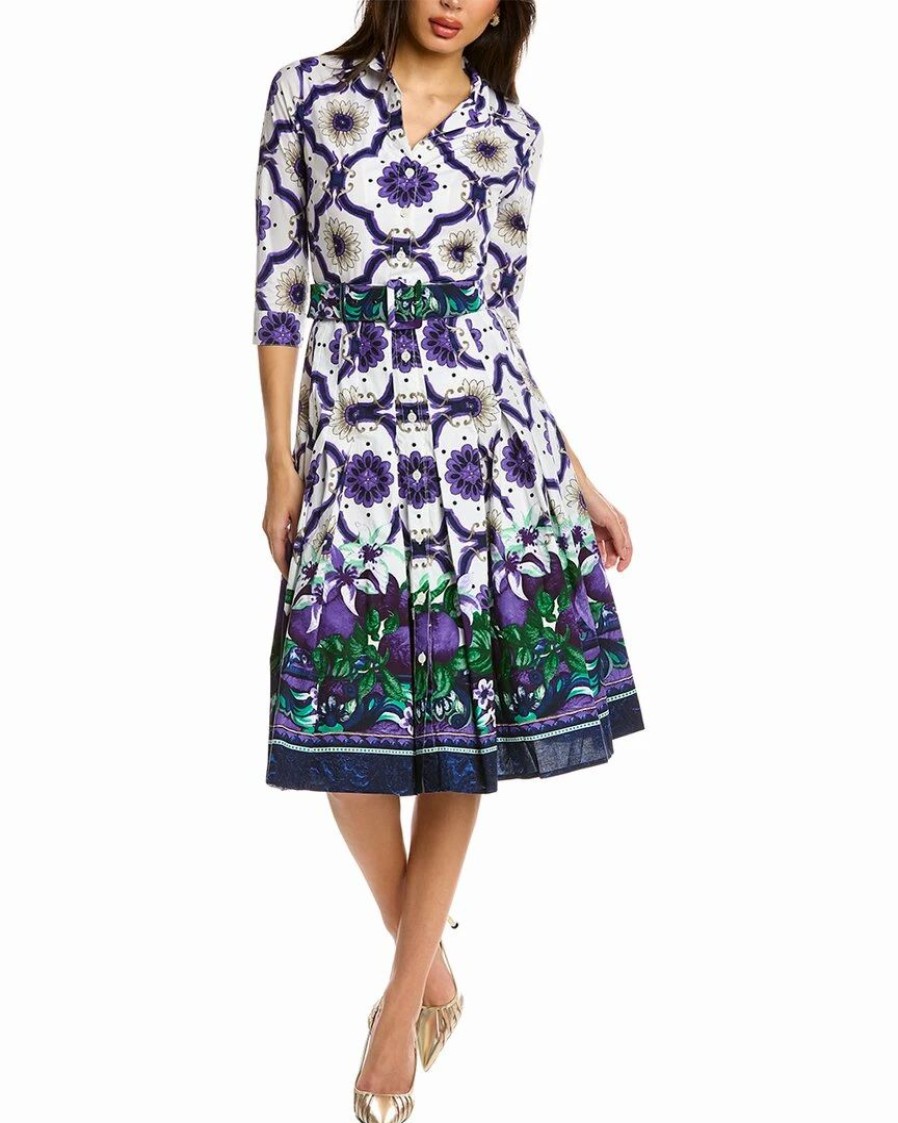 Best * Wholesale Samantha Sung Patricia Wool & Silk-Blend Shirtdress Women Dresses