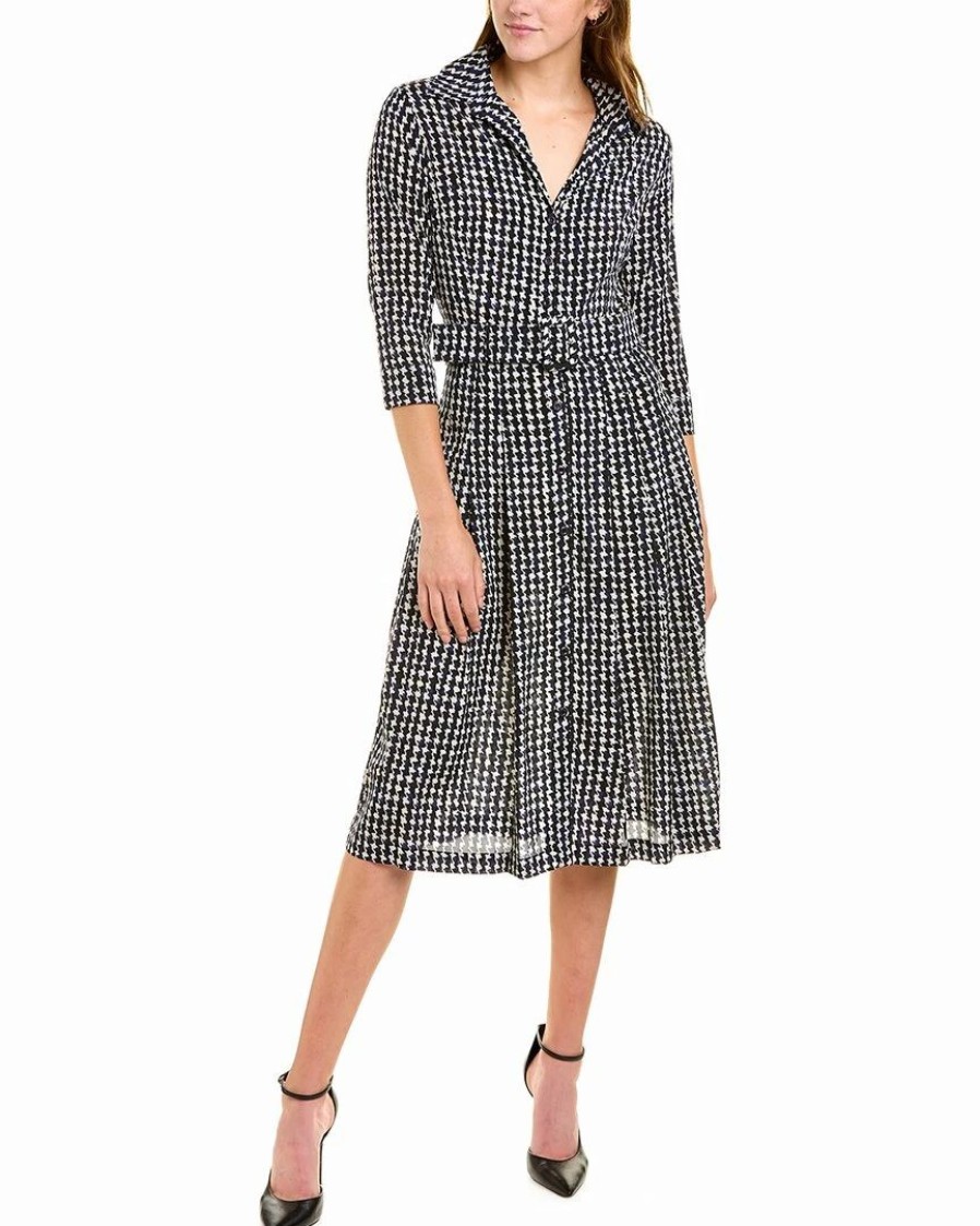 New * Promo Samantha Sung Audrey 3 Silk Shirtdress Women Dresses