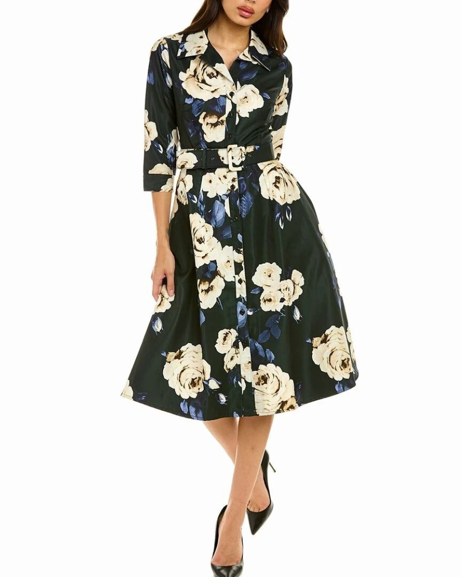 Online * Discount Samantha Sung Abel Silk Shirtdress Women Dresses