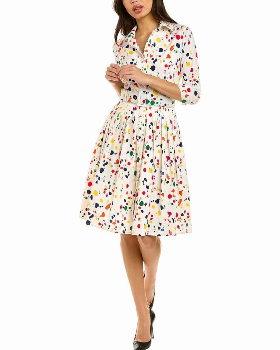 Best * Promo Samantha Sung Audrey 2 3/4-Sleeve Shirtdress Women Dresses