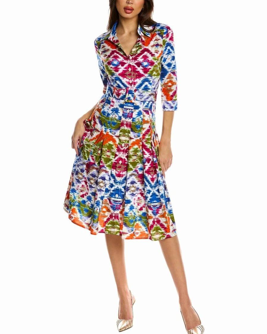 Wholesale * Cheap Samantha Sung Patricia Wool & Silk-Blend Shirtdress Women Dresses