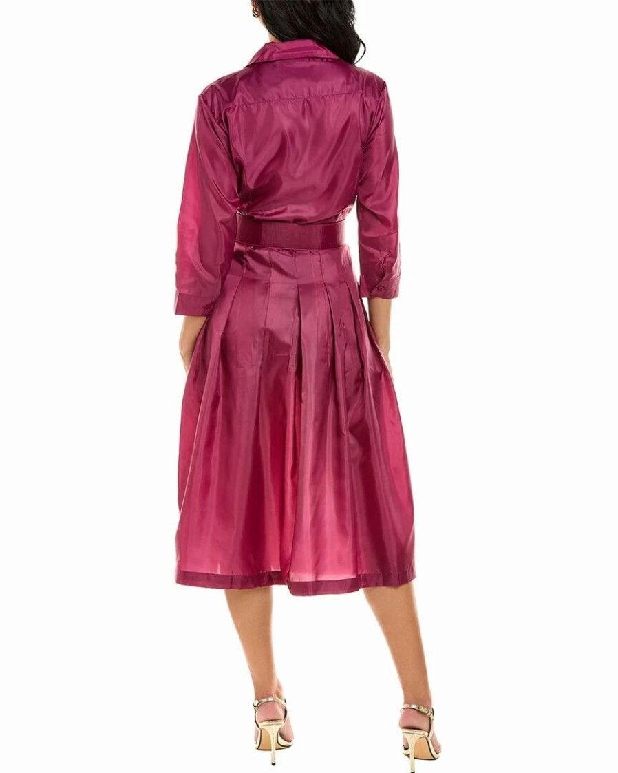 Online * Discount Samantha Sung Audrey 3 Silk Shirtdress Women Dresses