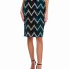 Hot * Best Deal Samantha Sung Chloe Wool & Silk-Blend Pencil Skirt Women Skirts Blue Multi