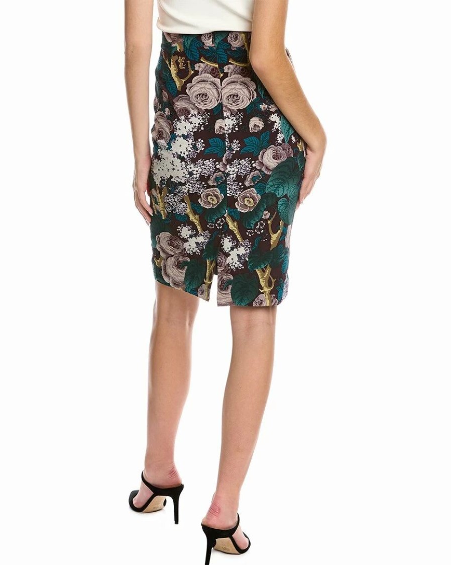 Online * Discount Samantha Sung Chloe Silk Pencil Skirt Women Skirts